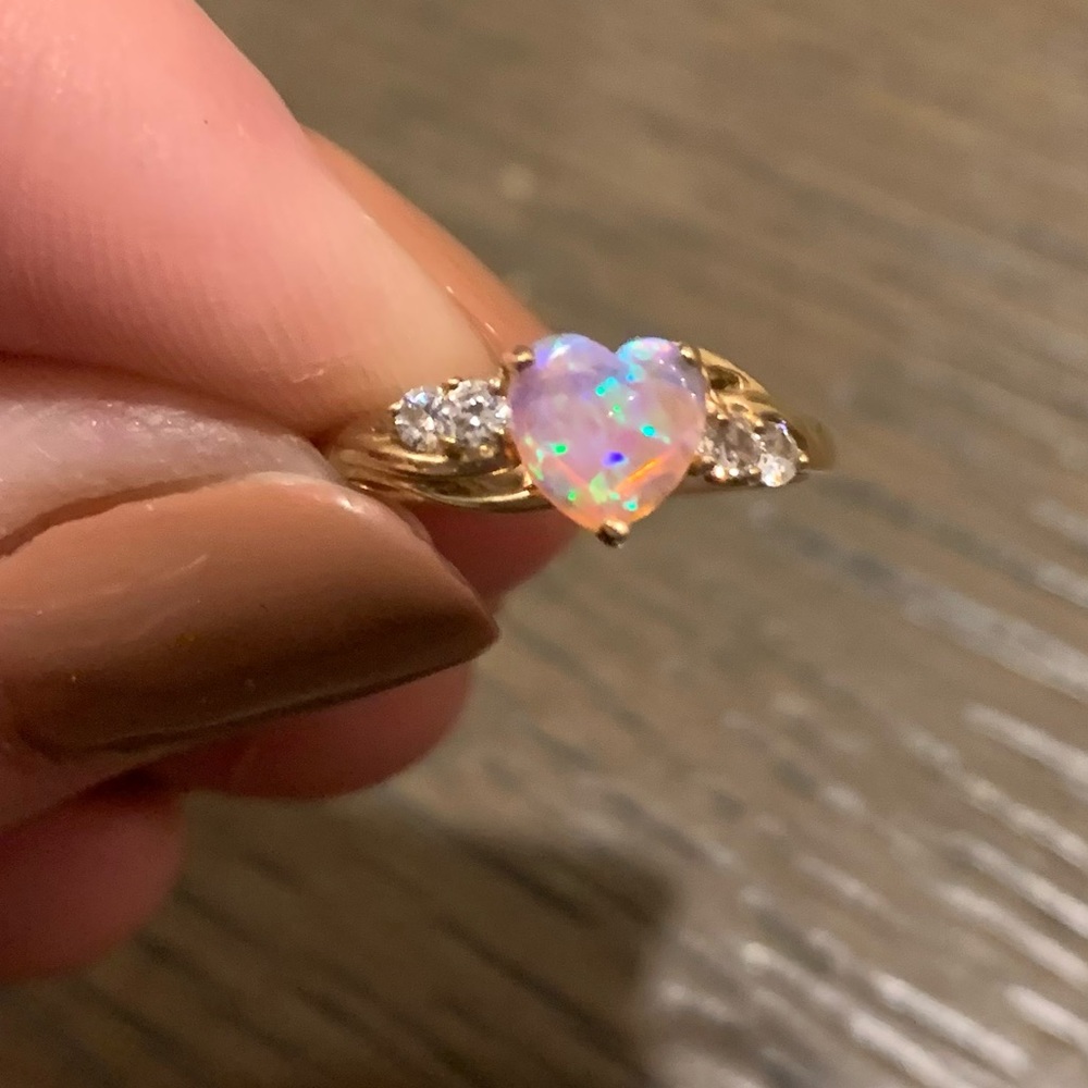 Pink heart ring